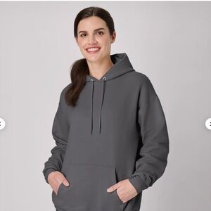 Hanes EcoSmart Dark Gray Womens Fleece Hoodie